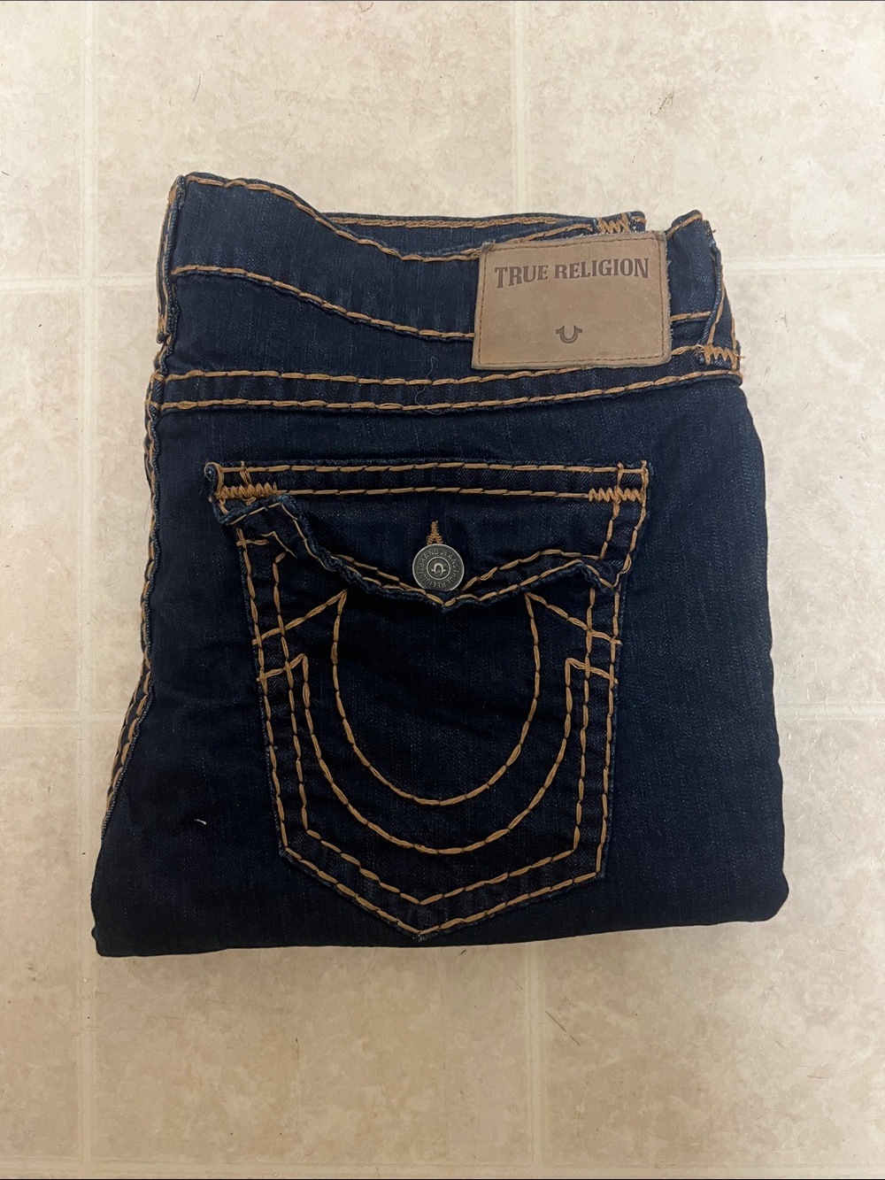 True Religion Dark Straight Leg Jeans - Picture 2 of 7